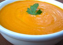 Cream of Carrot Soup with Leek and Fresh Ginger (gluten-free)