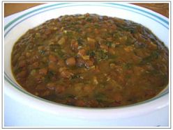 MASOOR DAL (Red Lentils) WITH SPINACH AND LEMON (slow cooker)